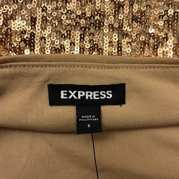 NWT Express Gold Sequin Crop Tank - S - Picture 5 of 6
